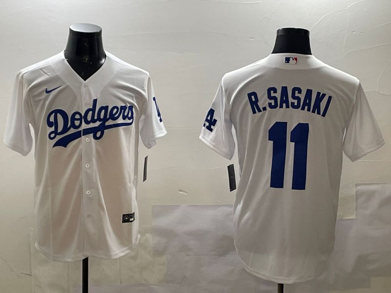 Men Los Angeles Dodgers 11 R.Sasaki White Game 2025 Nike MLB Jersey style 1
